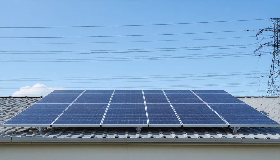 Distributed generation solar system on a commercial rooftop connected to the utility grid