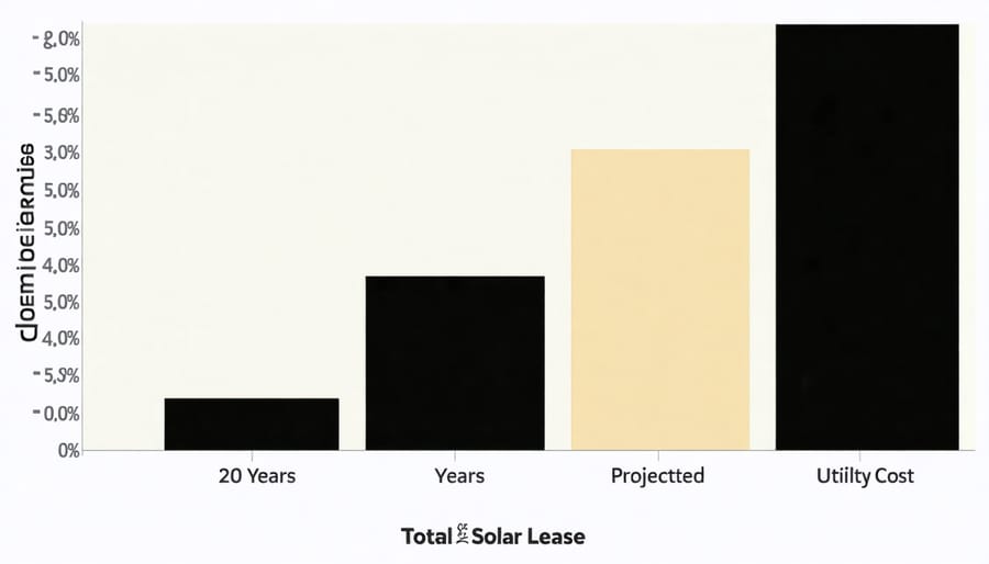 Financial comparison graph showing the long-term savings potential of a commercial solar lease