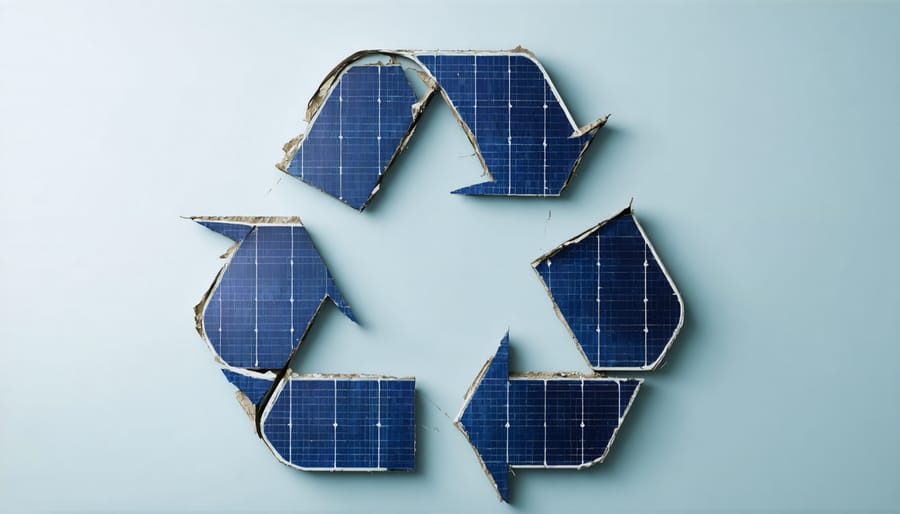Conceptual image of solar panel recycling challenges