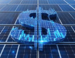 Conceptual image of solar panels arranged in the shape of a dollar sign, representing the financial advantages of solar energy investments.