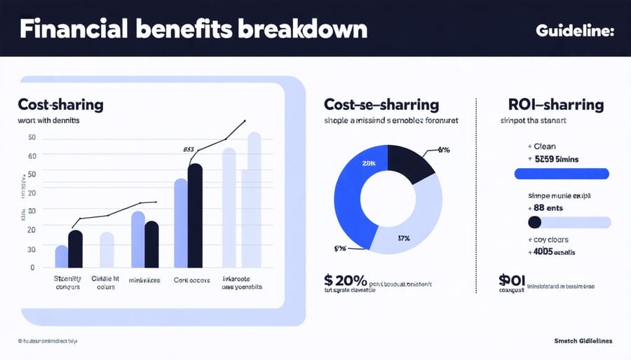 Visual representation of solar partnership cost savings and return on investment metrics