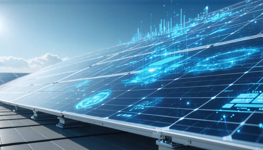 AI-powered solar monitoring system displaying real-time performance analytics