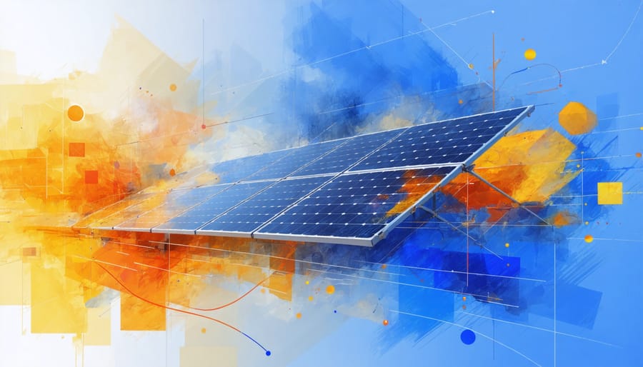 Interactive diagram showing how community solar funding works with multiple stakeholders