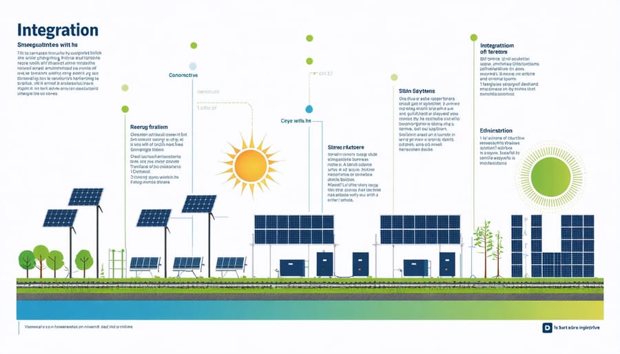 Visual representation of renewable energy integration with smart grid systems