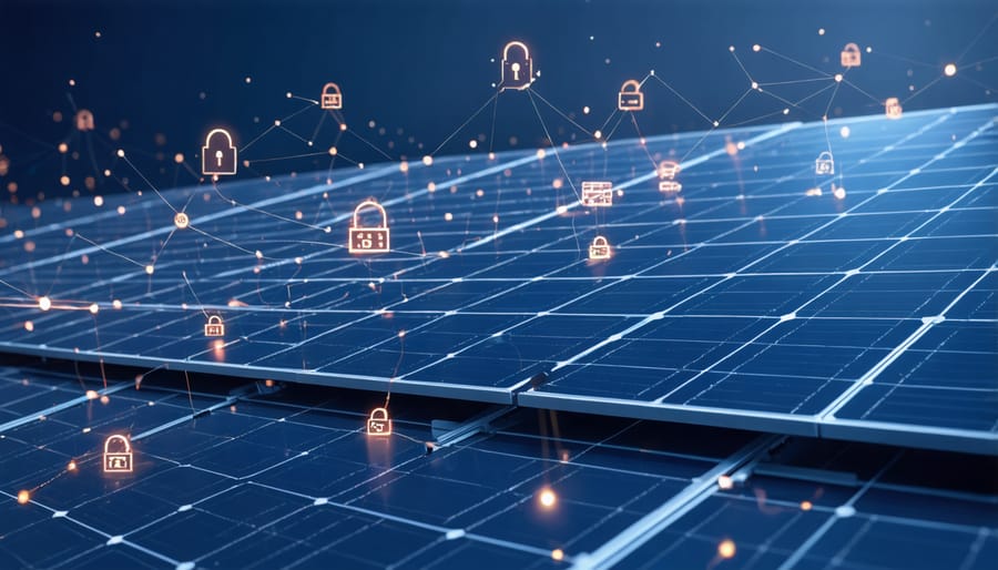 Network security diagram showing protected solar data infrastructure