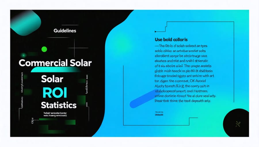 Data visualization of commercial solar investment returns and energy savings metrics