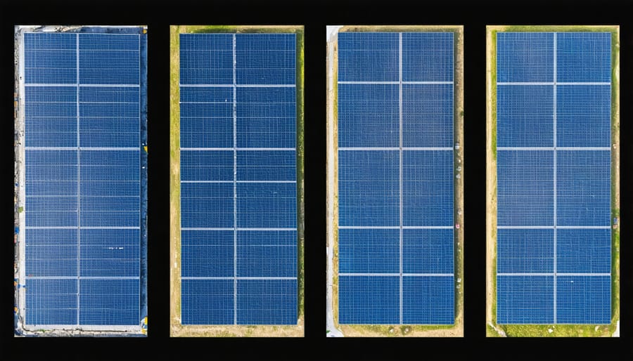 Digital platform interface displaying virtual site assessment with aerial view and solar potential heat maps