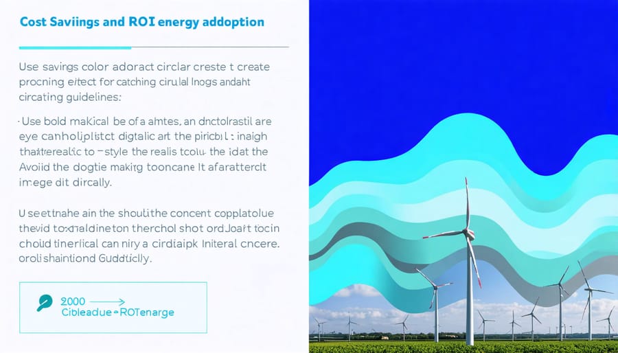 Charts and graphs depicting financial benefits of circular energy systems