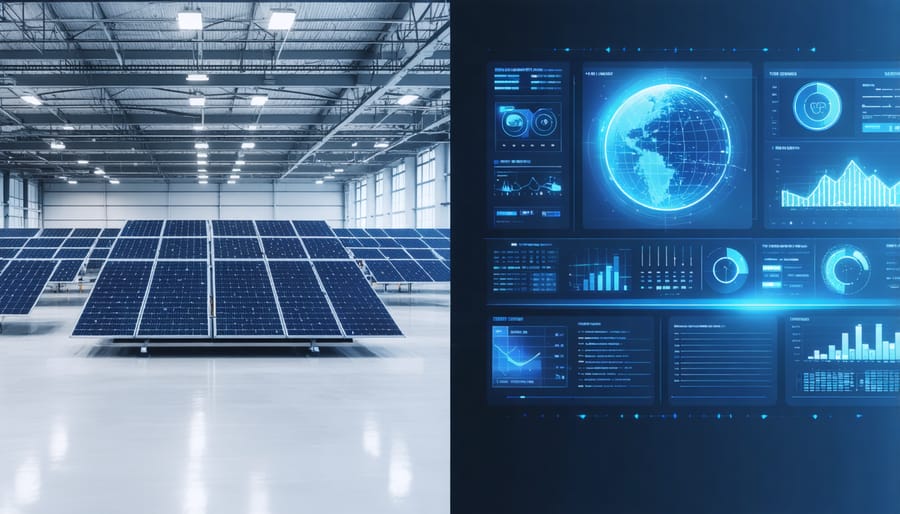 Commercial building implementing circular energy solutions with real-time monitoring