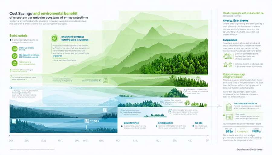 Graph comparing traditional vs ecosystem-based energy system costs and benefits