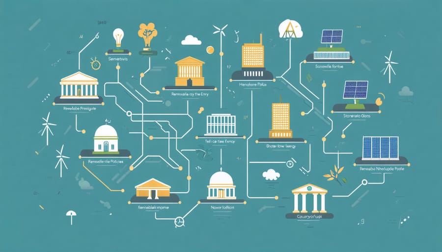 Visual representation of federal and state renewable energy policy hierarchy and relationships