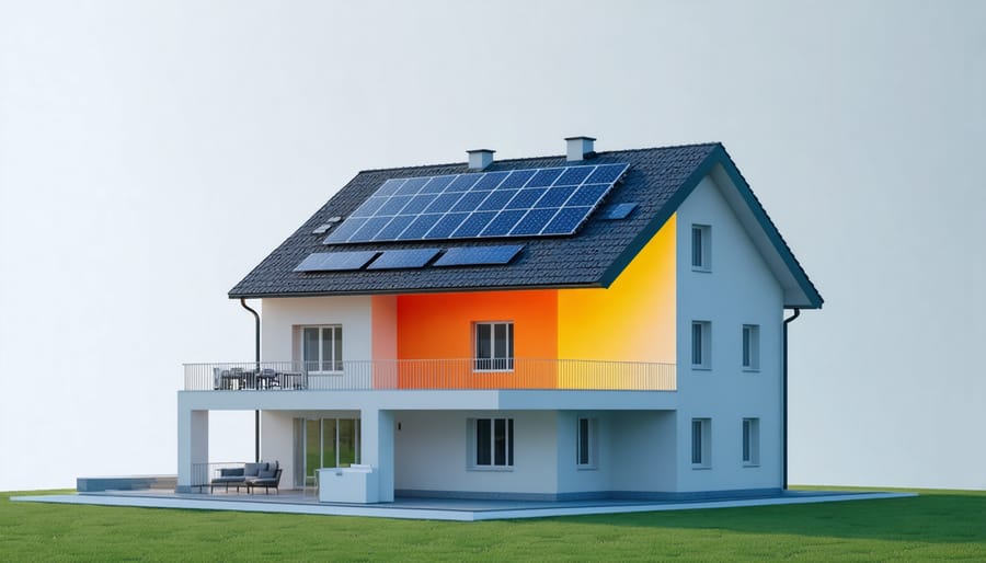3D visualization tool analyzing solar potential on a residential rooftop