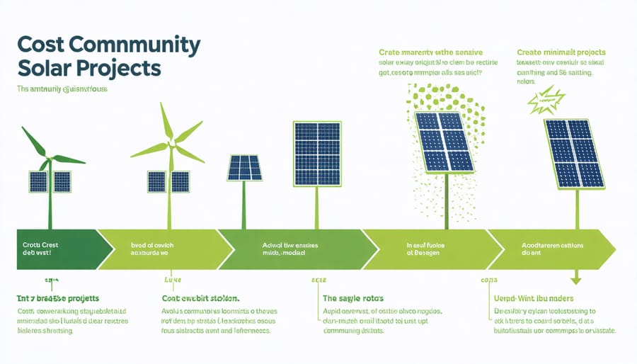 Visual diagram of community solar financial benefits and cost structure