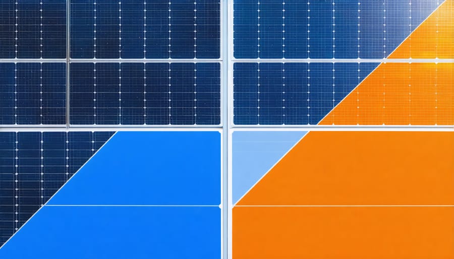 Visual comparison showing performance differences between high-efficiency and standard solar panels