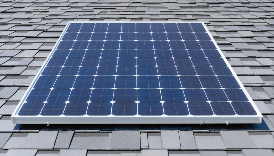 Detailed view of solar slate tiles matching the appearance of historic roof materials