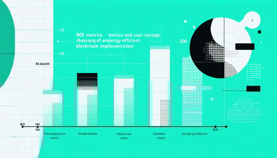 Graph displaying cost-benefit analysis of blockchain energy efficiency