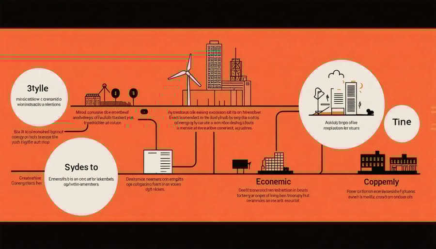 Visual diagram depicting financial flows and benefit distribution in an energy cooperative
