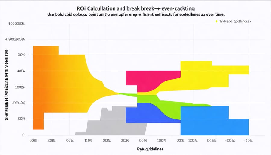 Financial chart displaying cost savings and investment return timeline for energy-efficient appliances