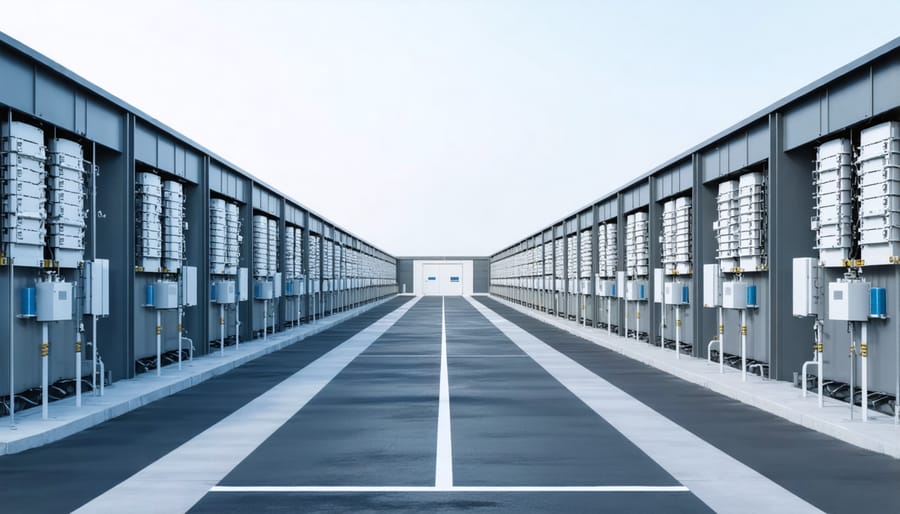 Large-scale energy storage facility featuring lithium-ion battery banks