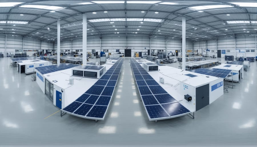 Interior of GE Renewable Energy Learning Center featuring advanced training equipment and learning stations
