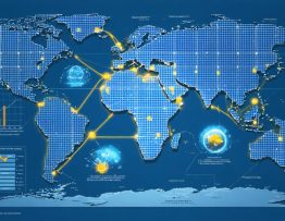 Visual representation showcasing the global solar panel trade landscape with a map highlighting manufacturing hubs, trade routes, and tariff zones, along with icons and graphs illustrating market changes and cost implications.