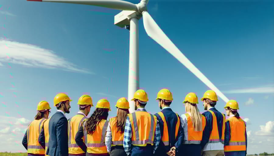 Successful graduates from GE's Renewable Energy Learning Center program at wind farm site