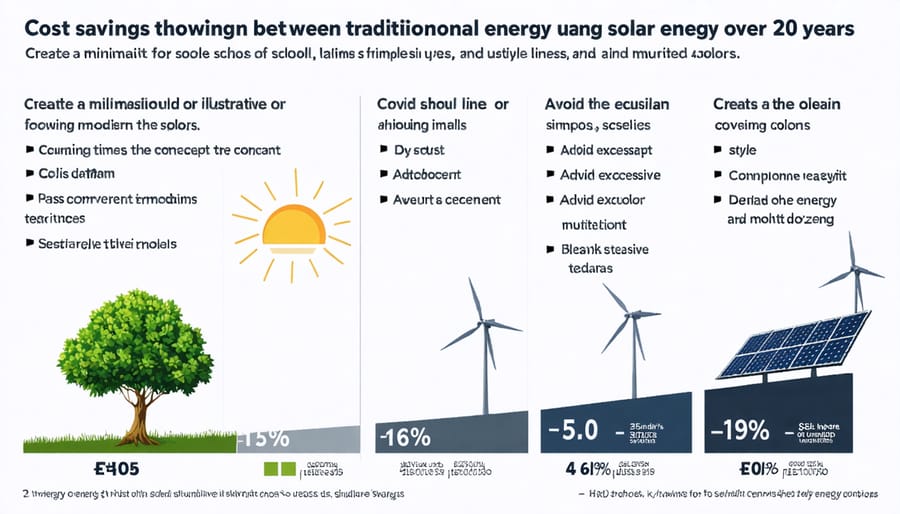 Graph comparing traditional vs solar energy costs for educational institutions