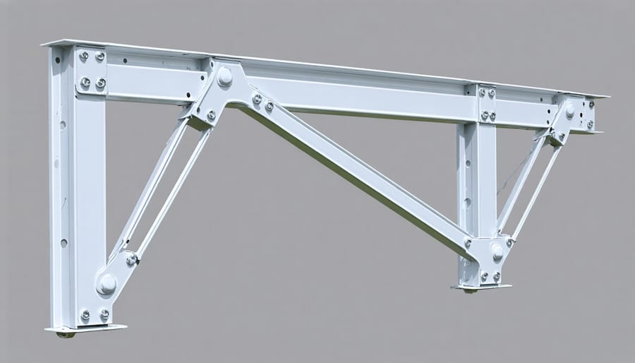 Detailed view of solar panel Z bracket construction and mounting features