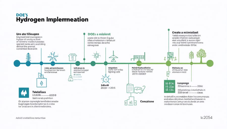 Timeline visualization of DOE's hydrogen roadmap milestones and targets
