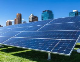 Dynamic solar panels equipped with dual-axis tracking systems adjusting their position while integrating with smart grid infrastructure, illustrating real-time data flow and analytics.