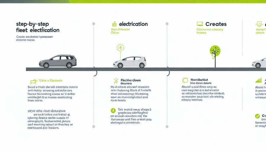 Visual roadmap of business fleet electrification implementation steps