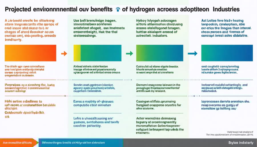 Graph showing estimated carbon emission reductions by industry sector through hydrogen implementation