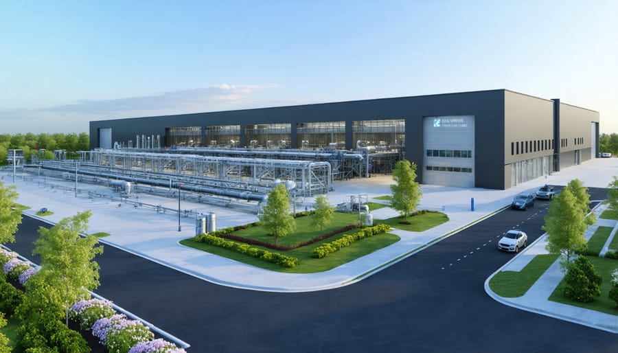 3D visualization of planned hydrogen production hub and distribution center
