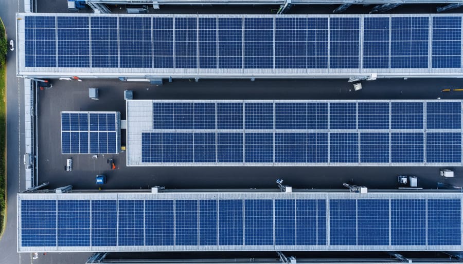 Smart solar tracking system installed on manufacturing facility roof