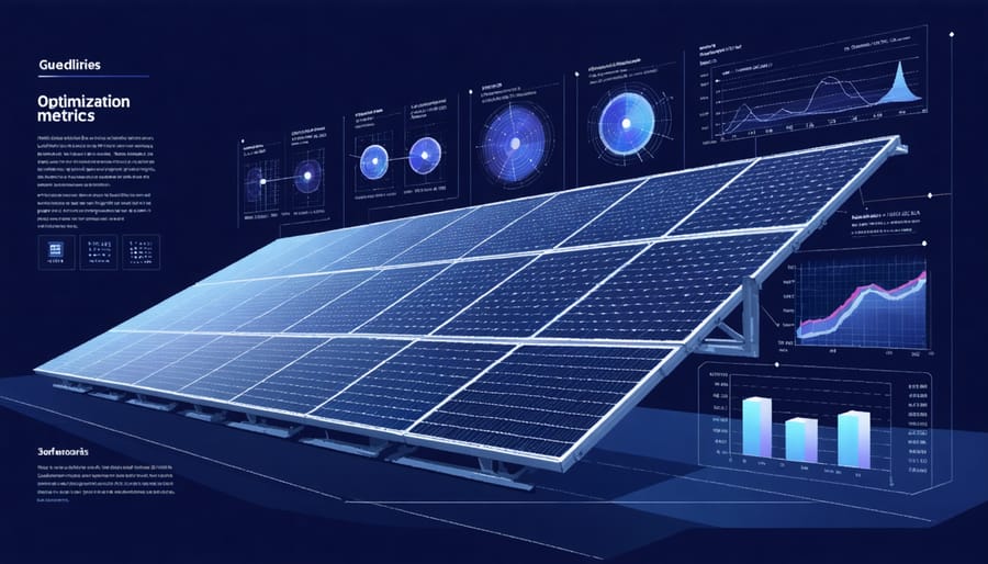 Data visualization showing machine learning analysis of solar panel performance