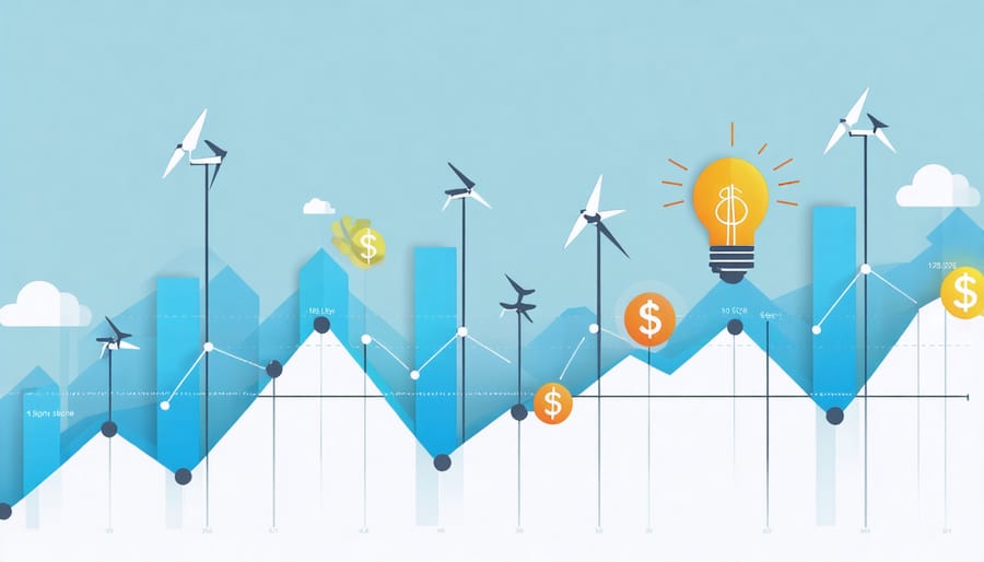 Infographic showing increasing venture capital investment trends in renewable energy sector