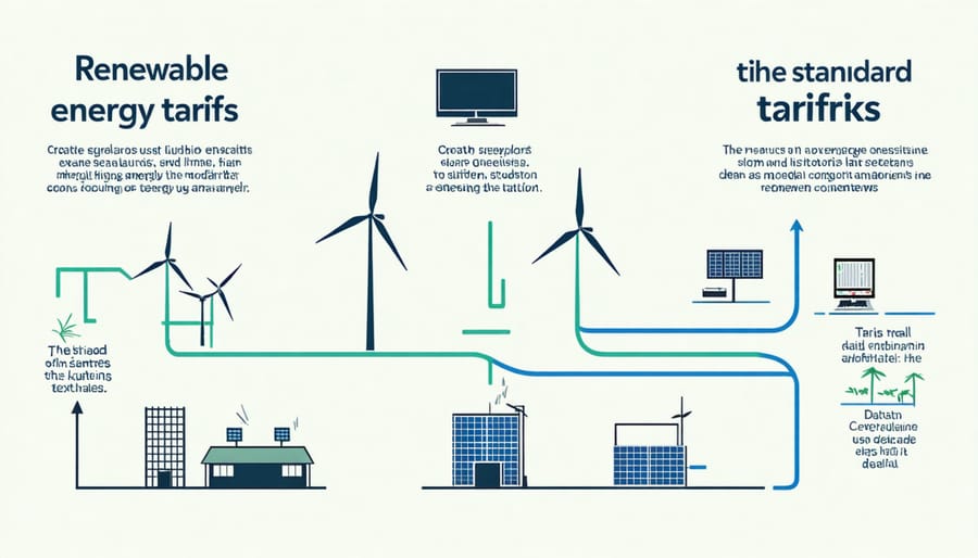 Diagram illustrating the key components and flow of renewable energy standard tariffs