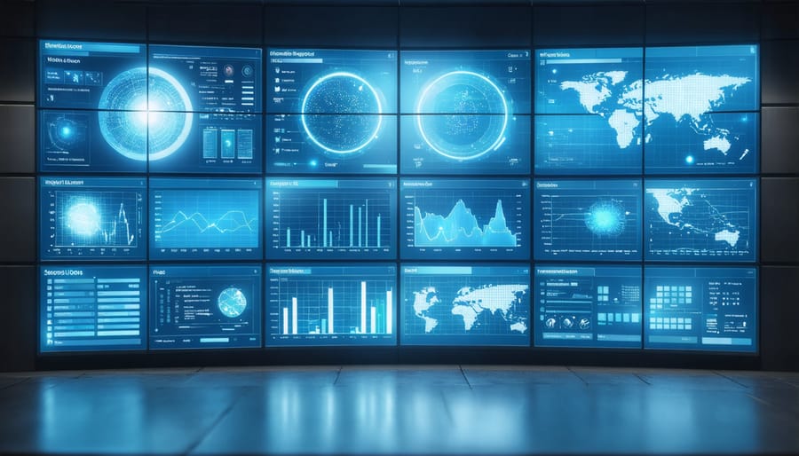 Modern control room showing machine learning integration with solar smart grid systems