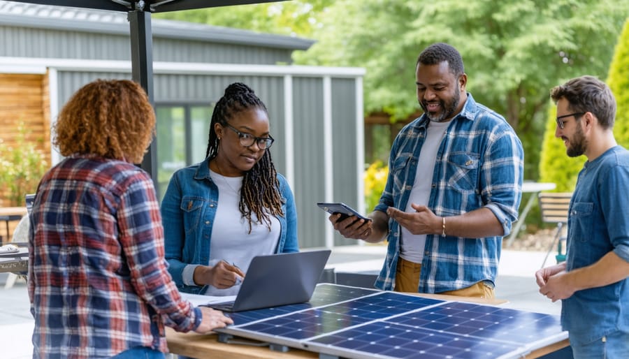 Diverse group of citizens participating in a community sustainability workshop