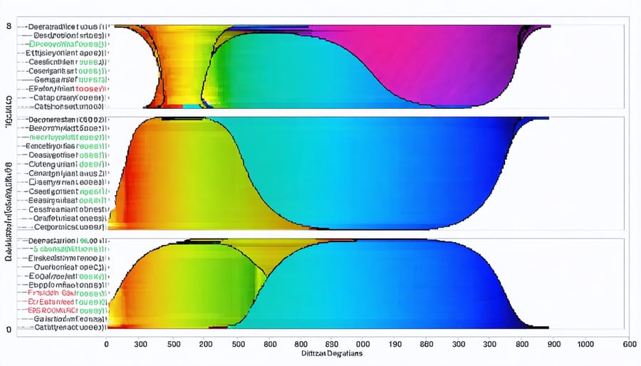Performance comparison chart displaying efficiency ratings and degradation rates for multiple solar panel models