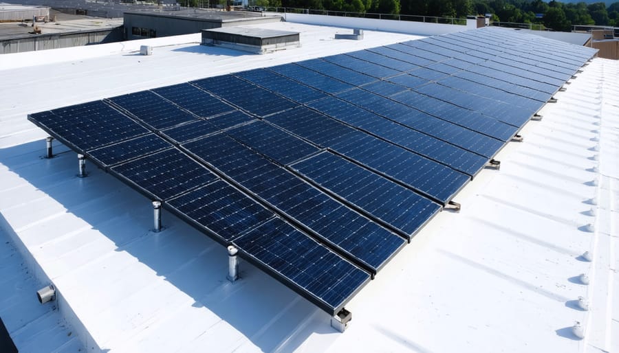 Before and after comparison of commercial solar installation project