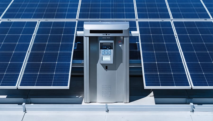 Professional accessing solar system monitoring software with secure authentication