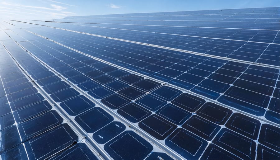 Modern solar panel recycling facility with automated processing equipment