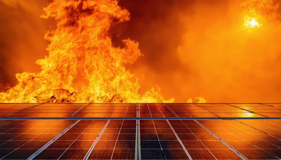 Thermal imaging camera system monitoring solar panel installation