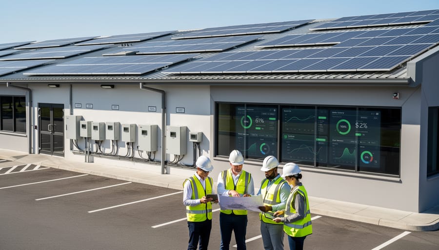 Manufacturing facility with integrated rooftop solar installation demonstrating commercial DER application
