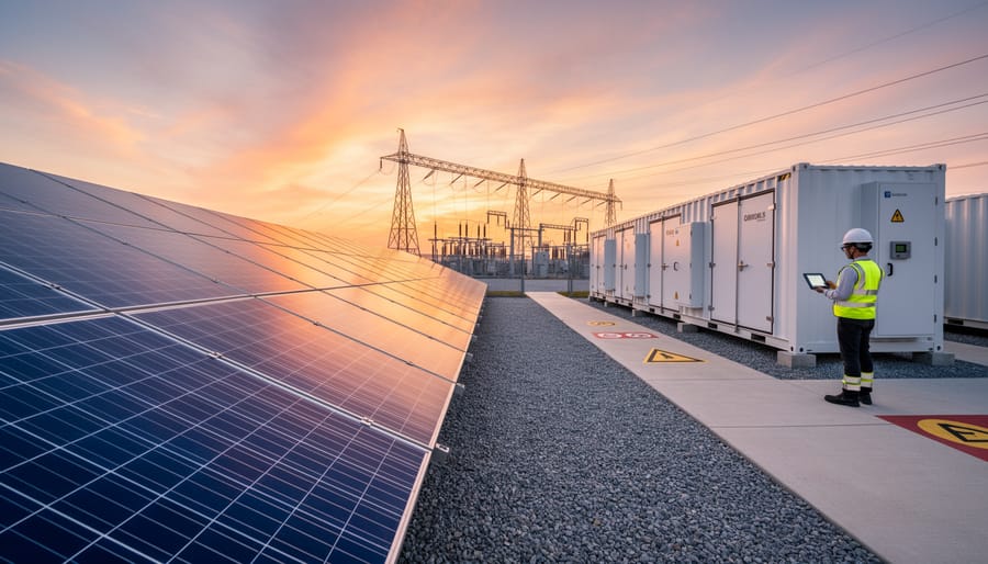 Commercial solar installation with integrated battery energy storage system