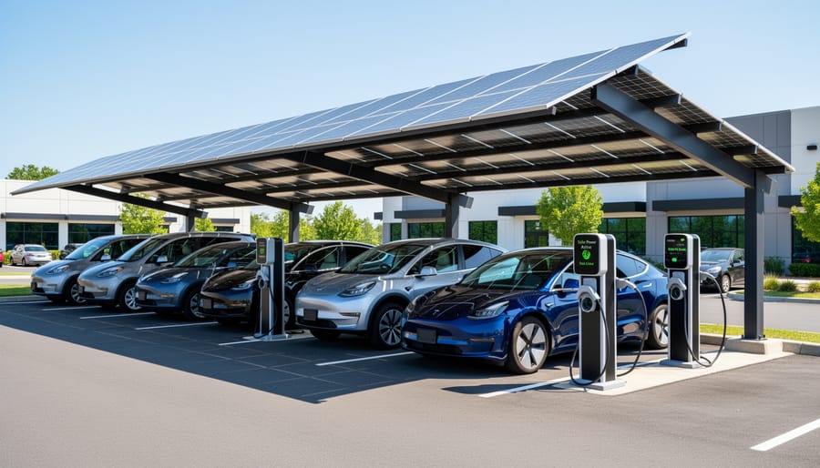 Facility manager monitoring integrated energy systems including electric vehicle fleet and solar infrastructure