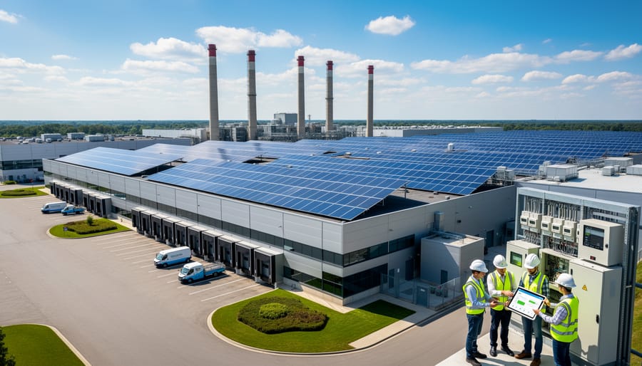 Manufacturing facility interior showing production equipment and natural daylight