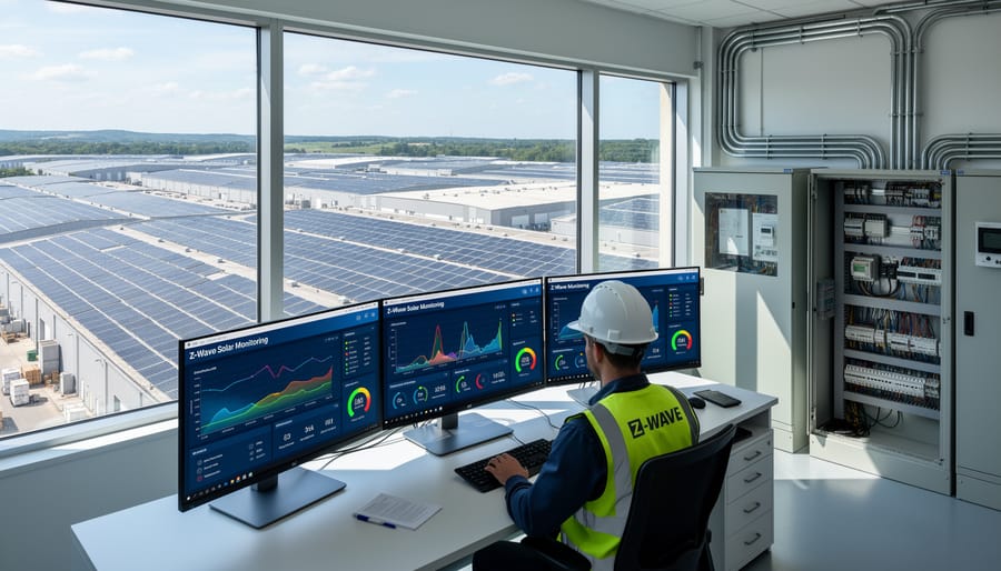 Manufacturing facility with extensive rooftop solar panel installation